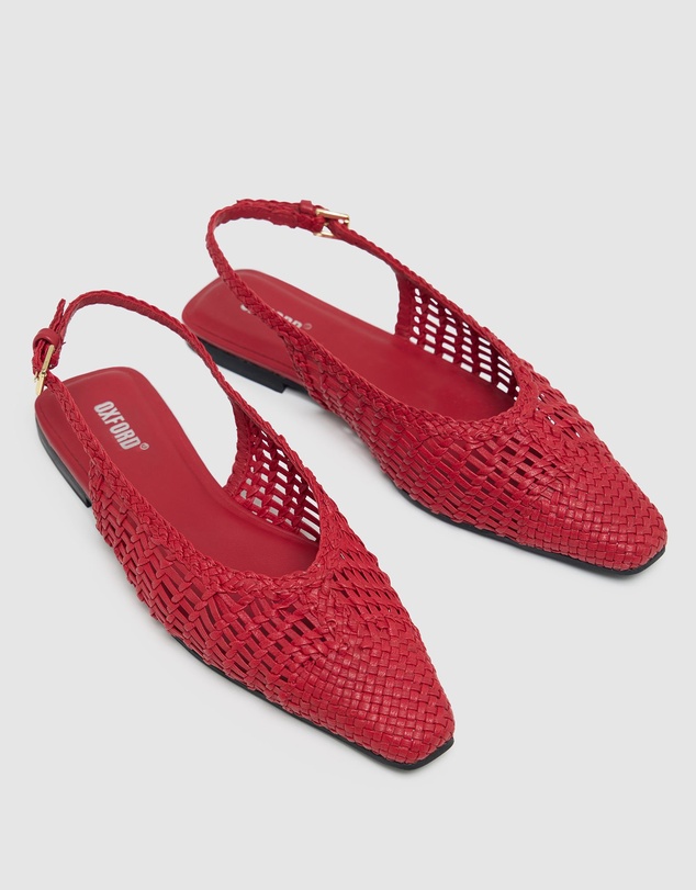 Oxford - Eva Woven Nappa Slingback Shoes