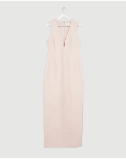 Revibe - Repaired Shona Joy Otis Plunged Fitted Maxi Dress - AU 10