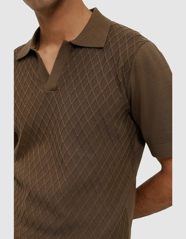 Trenery - Mercerised Diamond Knit Polo