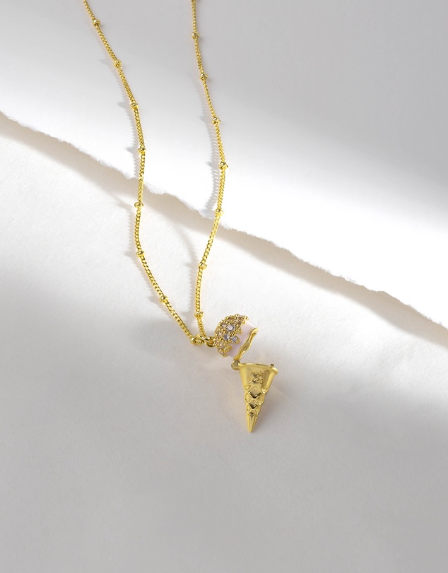 Wanderlust + Co - Cafe W+Co Ice-Cream Gold Necklace