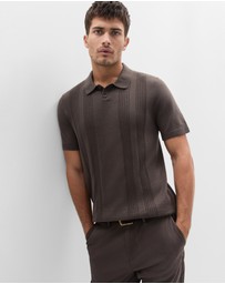 UNISON - Panel Stitch Knit Polo