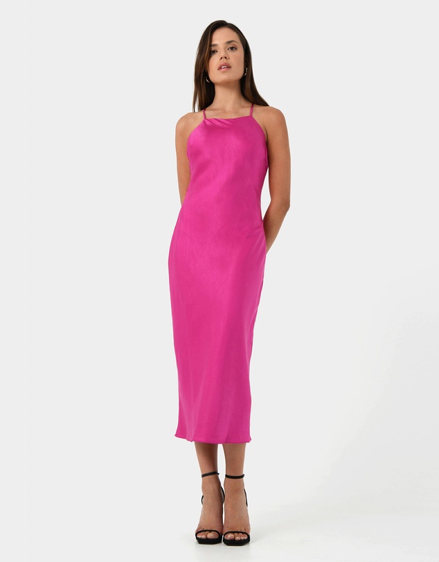 Forcast - Samaya Satin Midi Dress