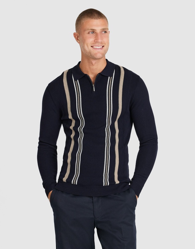 Tarocash - Josiah Stripe Zip Knit