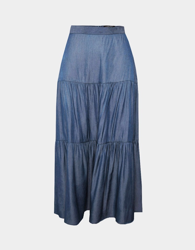 Forcast - Ayleen Chambray Tiered Skirt
