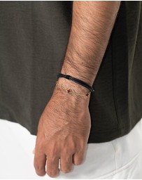 Kuzzoi - ICONIC EXCLUSIVE - Bracelet Male Cloverleaf Enamel Red 925 Sterling Silver Gold Plated