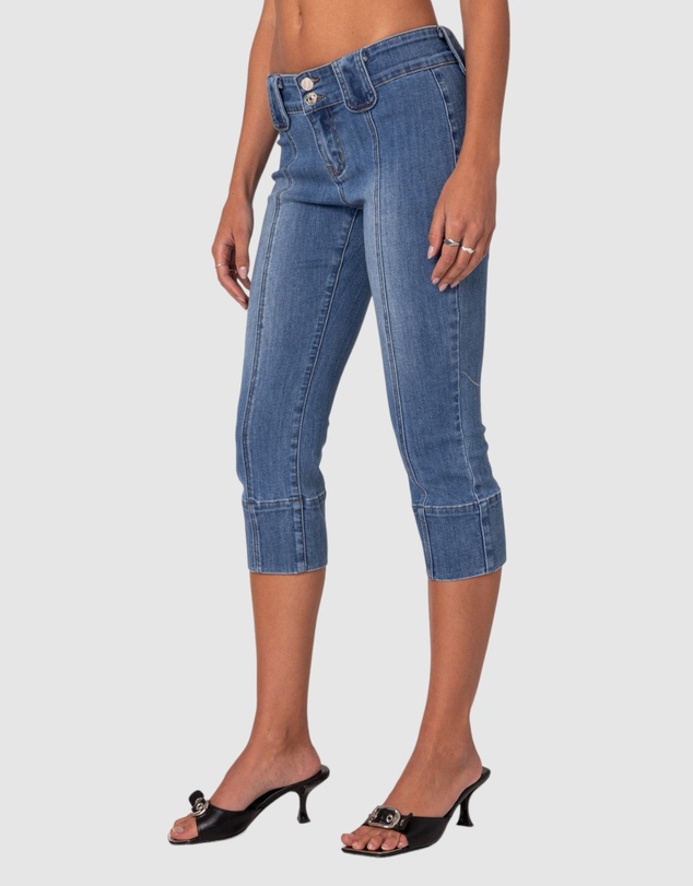 EDIKTED - Jesse Low Rise Washed Capri Jeans