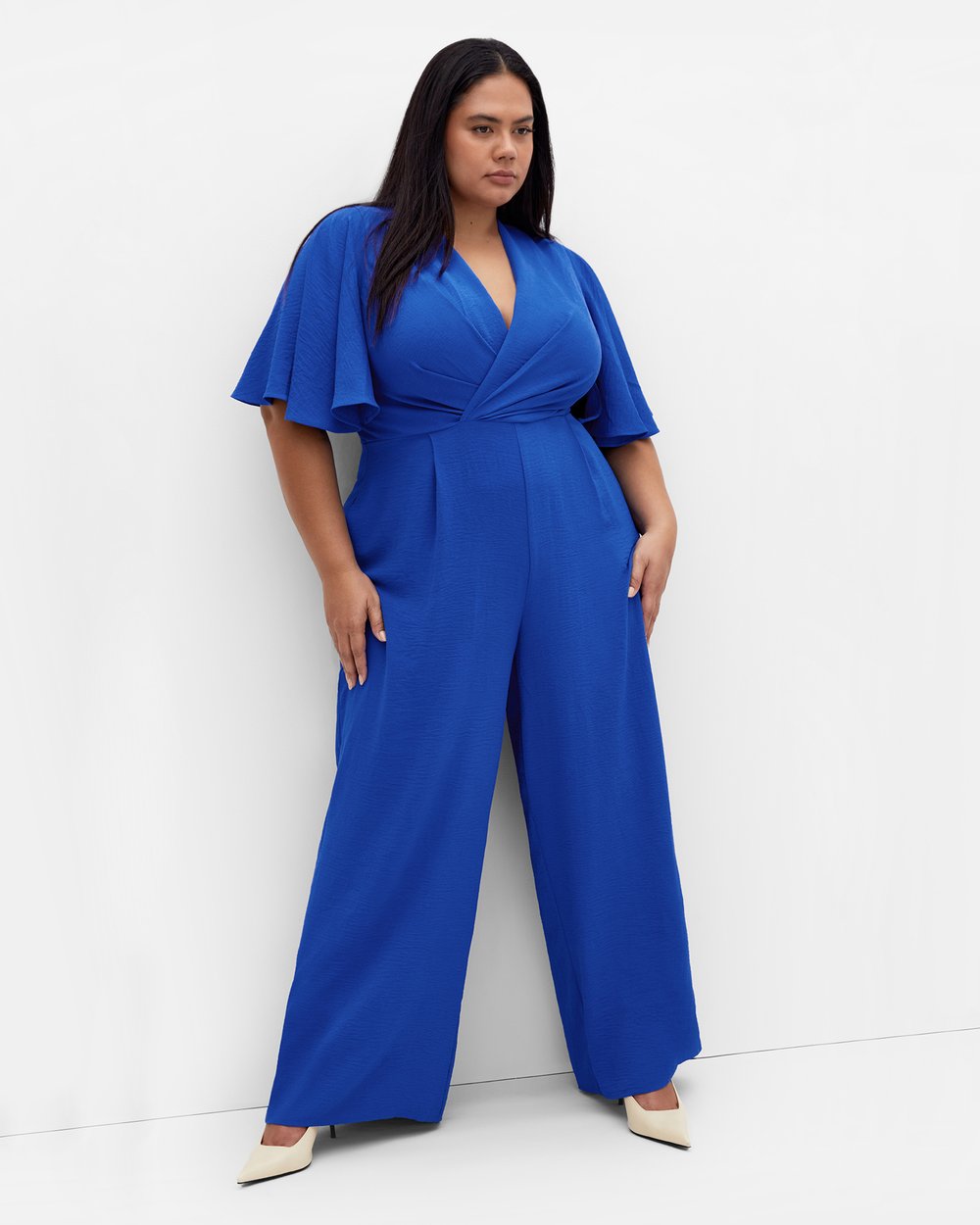 City Chic Plus Size Botanical Jumpsuit - Off-Shoulder Wide Leg Romper With Floral Print - View #14
