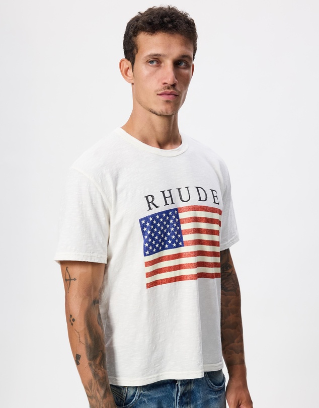RHUDE - USA Flag Slub Tee