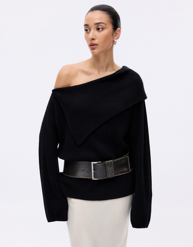 Minima Esenciales - Vireo Cotton Cashmere Blend Off Shoulder Knit Top