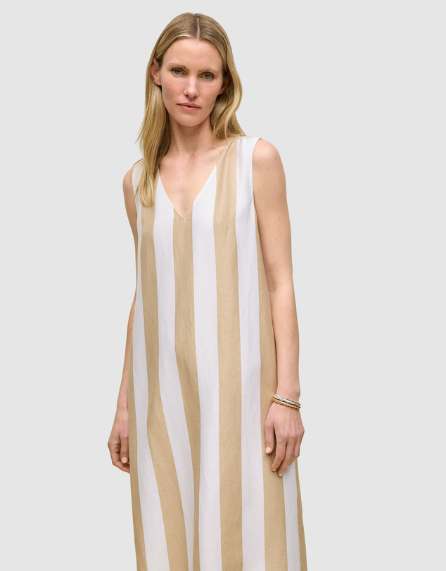 Trenery - Cabana Stripe V Neck Sleeveless Dress