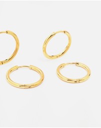 Lovisa - Waterproof Gold Plated Stainless Steel Mini Hoop Earrings 2-Pack
