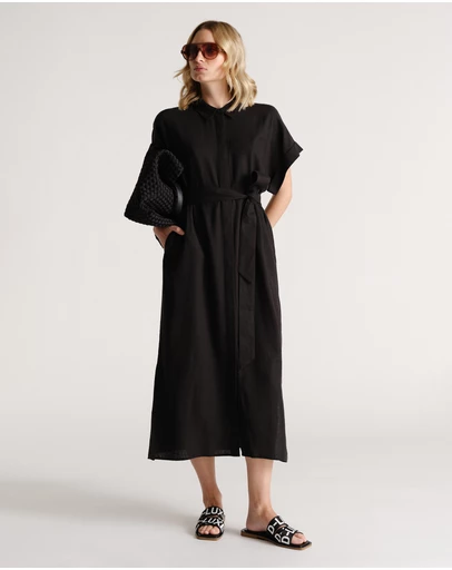 Decjuba - D-Luxe Linen Blend Midi Dress