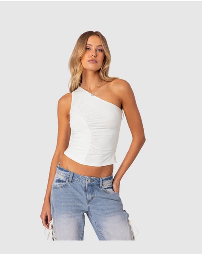 EDIKTED - Ivy Ruched One Shoulder Top