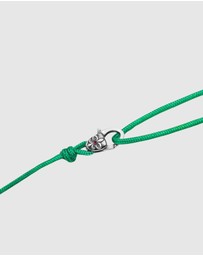 Nialaya Jewellery - Green Wrap-Around String Bracelet with Sterling Silver Lock