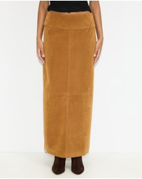 Dazie - Bailey Faux Suede Midi Skirt