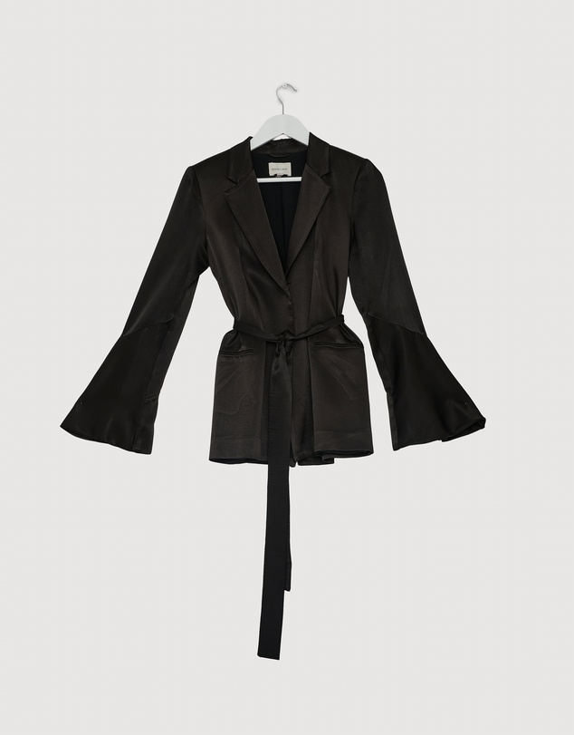 Revibe - Repaired Shona Joy La Lune Flared Sleeve Belted Blazer - AU 6