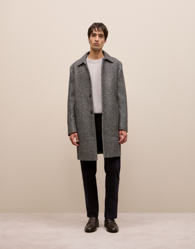 Trenery - Italian Wool Blend Longline Coat in Charcoal