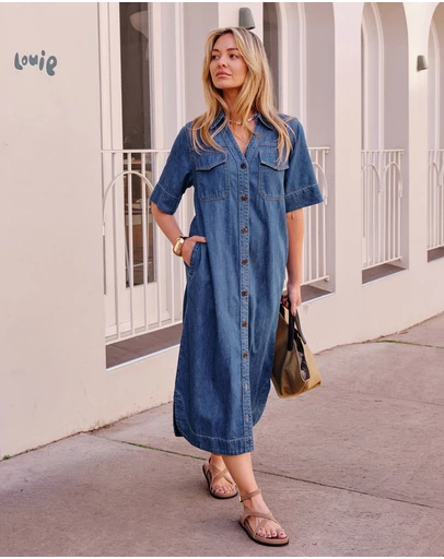 Ceres Life - Sloane Short Sleeve Midi Dress