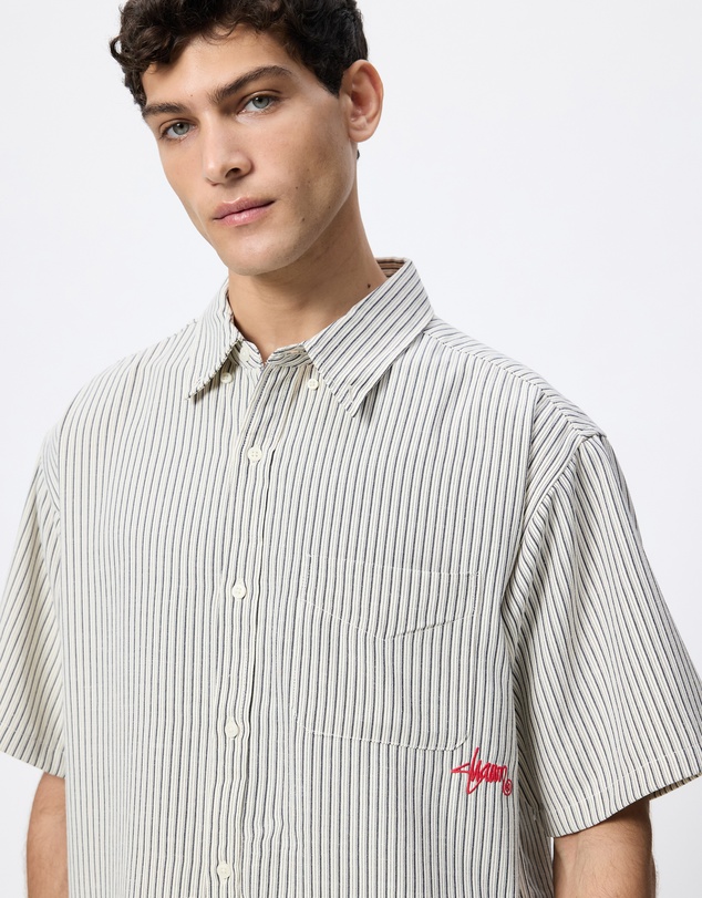 S Double - Line Stripe Classic Short Sleeve Shirt