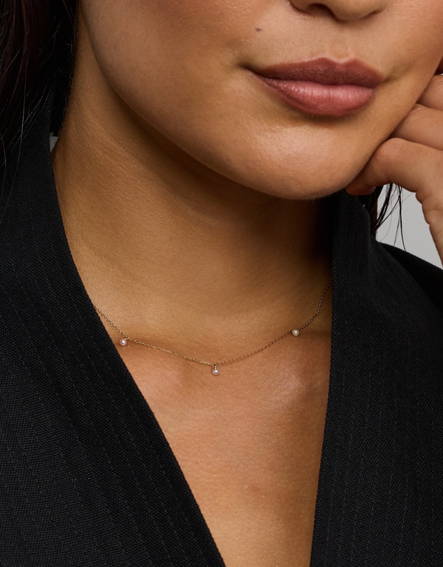 Michael Hill - Cultured Freshwater Pearl Station Necklace in 10kt Yellow Gold