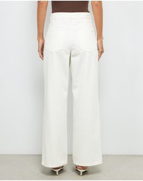 AERE - High Rise Straight Leg Jeans