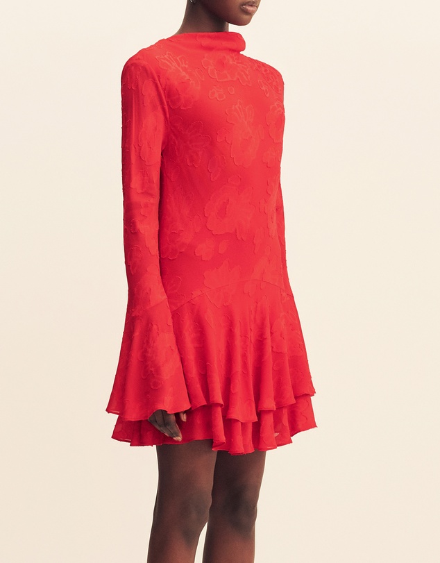 Shona Joy - Bowery Long Sleeve Ruffle Mini Dress