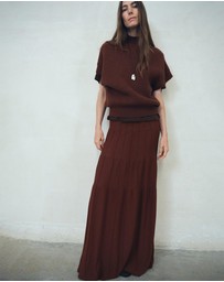M.N.G - Knitted Long Skirt With Seam Detail