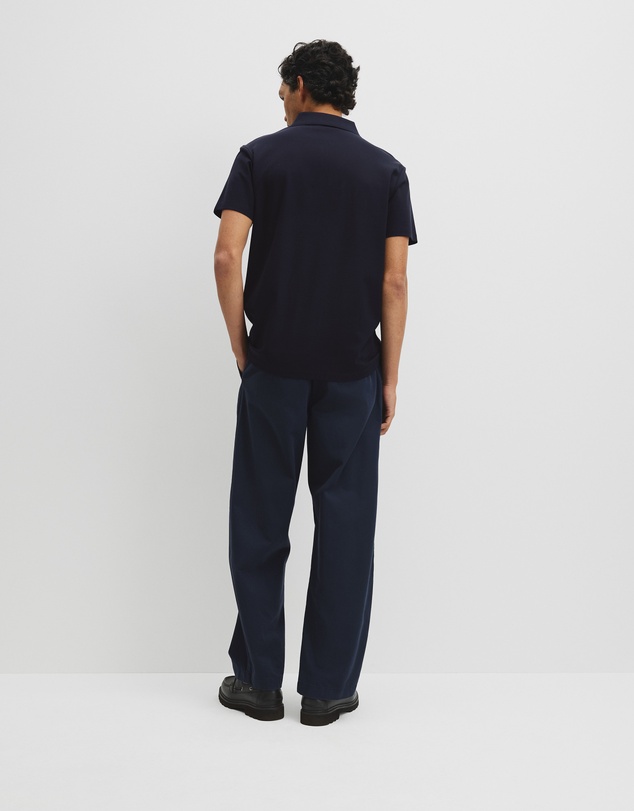 Country Road - Merculalised Cotton Pique Zip Polo