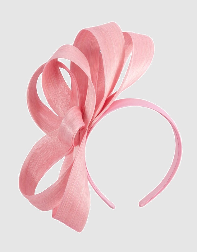 Fillies Collection - Pink Silk Abaca Loops Racing Fascinator