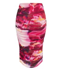 City Chic - Livia Ruched Print Skirt