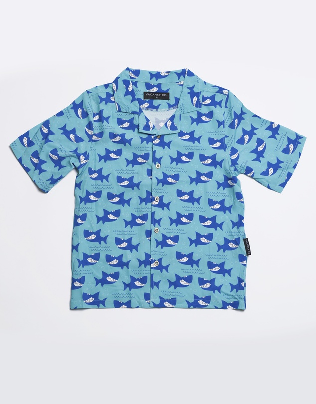 Vacancy Co - Smiley Shark Dress Shirt - Youth