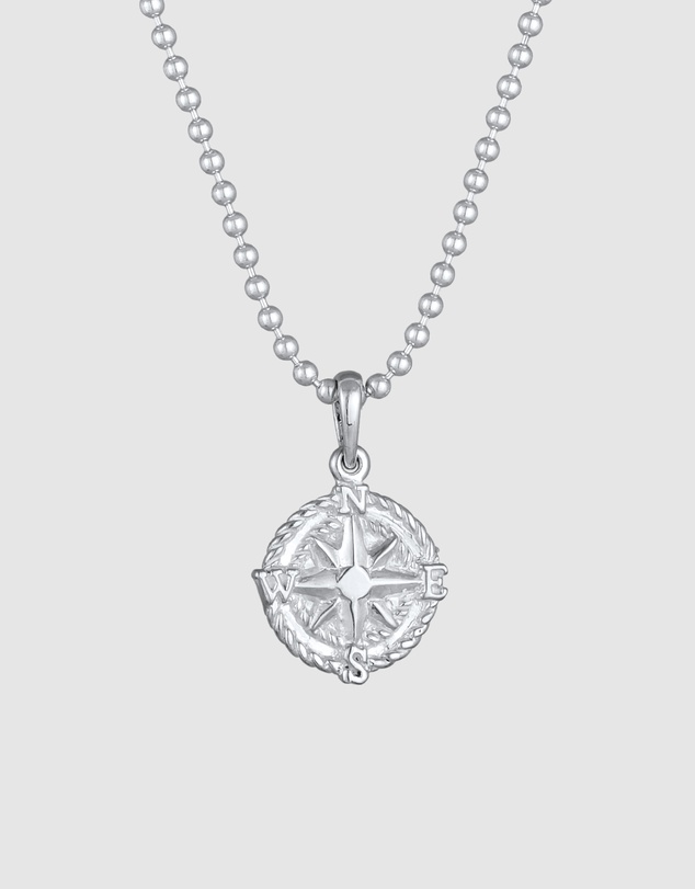 Kuzzoi - ICONIC EXCLUSIVE - Compass Pendant Necklace in 925 Sterling Silver