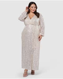 Pink Dusk by Curve Project - All I Want Sequin Maxi Dress