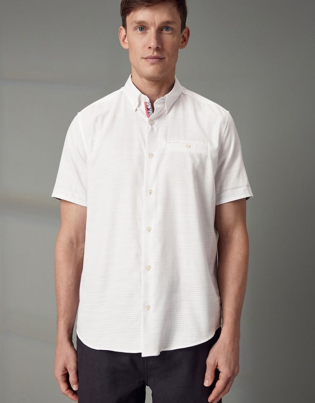 NEXT - Textured Trimmed Short Sleeve Shirt