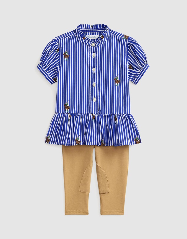 Polo Ralph Lauren - Polo Bear Cotton Shirt & Leggings Set - Babies