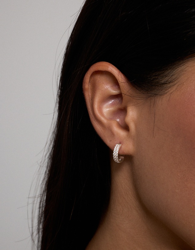 Michael Hill - Half Hoops with Cubic Zirconia in Sterling Silver