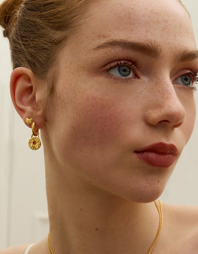 Ottoman Hands - Hammered Heart Stud Earrings