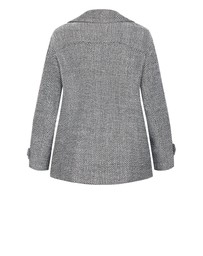 City Chic - Plus size Lola Short Herringbone Melton Coat - black