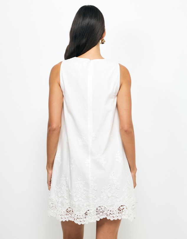 AERE - Delilah Embroidered Cotton Lace Mini Dress