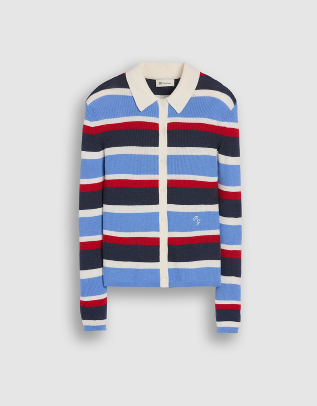 GAP - GAP x Malbon LS Stripe Polo Button Cardigan