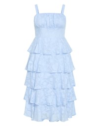 City Chic - Plus size Daniela Ruffle Tier Dress - sky blue