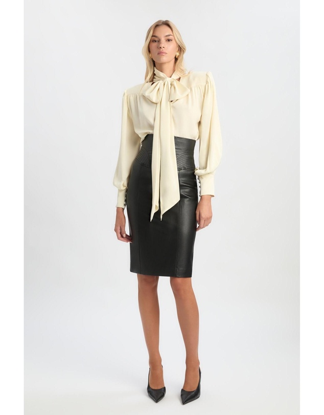 Bardot - Revana Satin Tie Neck Blouse