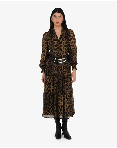 Forcast - Shakira V-Neck Button Dress