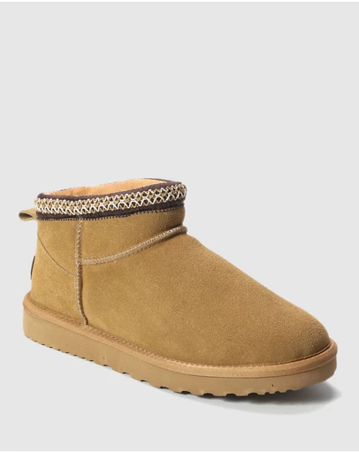 AusWooli Ugg Boots - Altona Sheepskin Wool Ankle Braid Boots