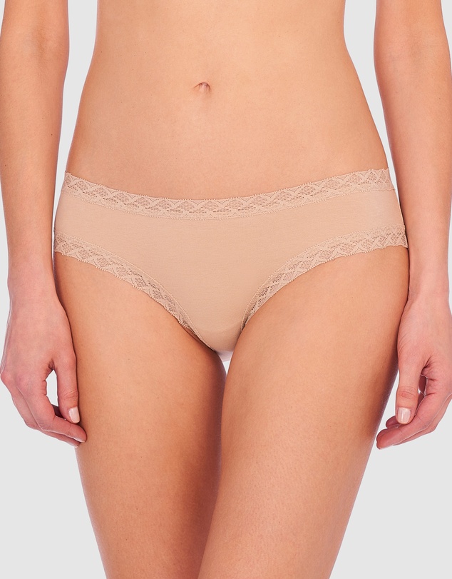 Natori - Bliss Lace Trim Pima Cotton Hipster Girl Brief