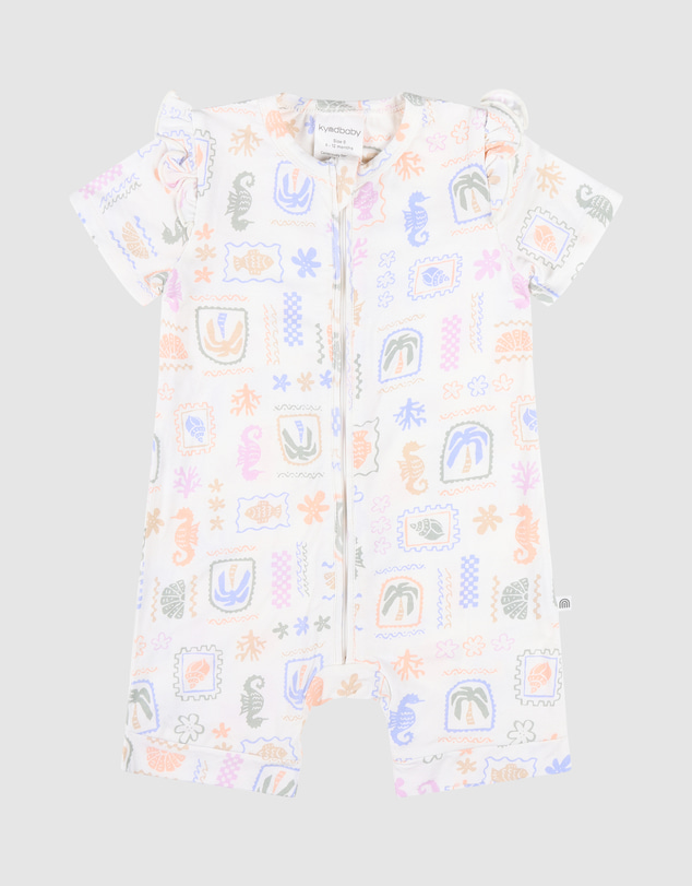 Kynd Baby - Frill Short Sleeve Onesie in Resort