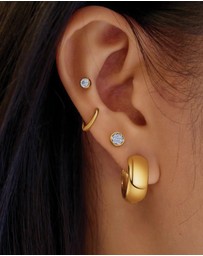 Ania Haie - Gold Small Pave Disc Stud Earrings