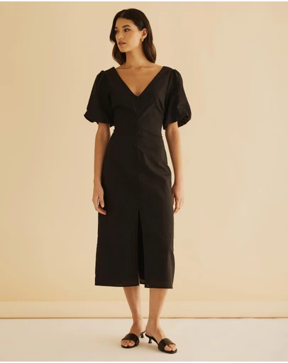 Atmos&Here - Billie Linen Blend Midi Dress
