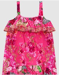 Camilla - Frilled Wide Strap High Low Dress - Kids-Teens