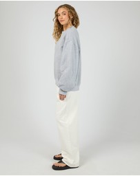 All About Eve - Serif Oversized Box Crew Grey Marle